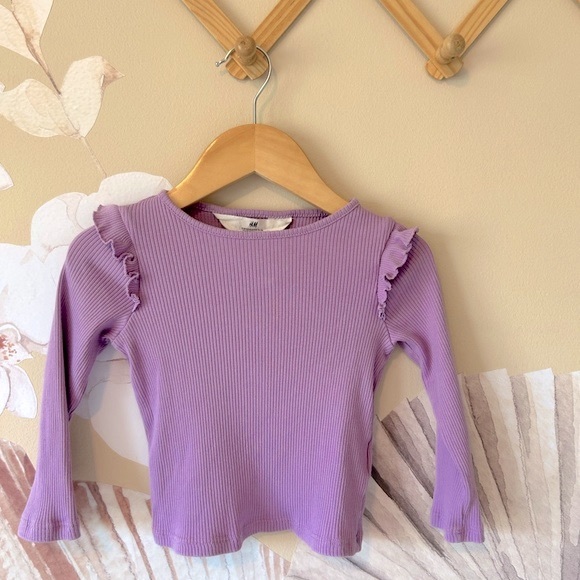 H&M Ruffle trimmed long-sleeve top, 2T - Picture 3 of 4